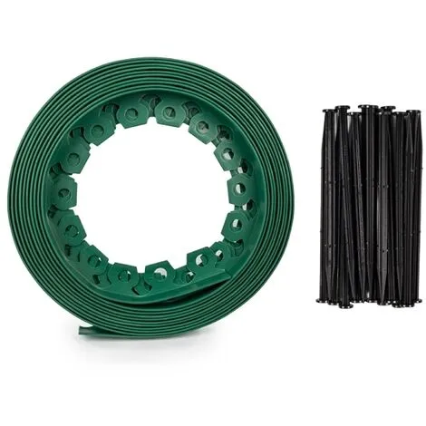 GT GARDEN Bordure De Jardin Flexible Verte - 3,8 Cm X 10 Mètres Avec 20 Piquets D'ancrage 2 GT GARDEN Bordure De Jardin Flexible Verte - 3,8 Cm X 10 Mètres Avec 20 Piquets D'ancrage – Image 2