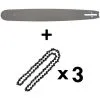 GT GARDEN Guide 20 Pouces (50 Cm) Avec Lot De 3 Chaînes 76 Maillons Pour Tronçonneuse -GT GARDEN Soldes 2024 344615 1