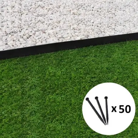 GT GARDEN Bordure De Jardin Droite Noire - 4,5 Cm X 10 Mètres Avec 50 Piquets D'ancrage 1 GT GARDEN Bordure De Jardin Droite Noire - 4,5 Cm X 10 Mètres Avec 50 Piquets D'ancrage