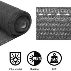 GT GARDEN Brise Vue Gris, 160 G/m² - 1,50 X 50 Mètres -GT GARDEN Soldes 2024 70064842 3